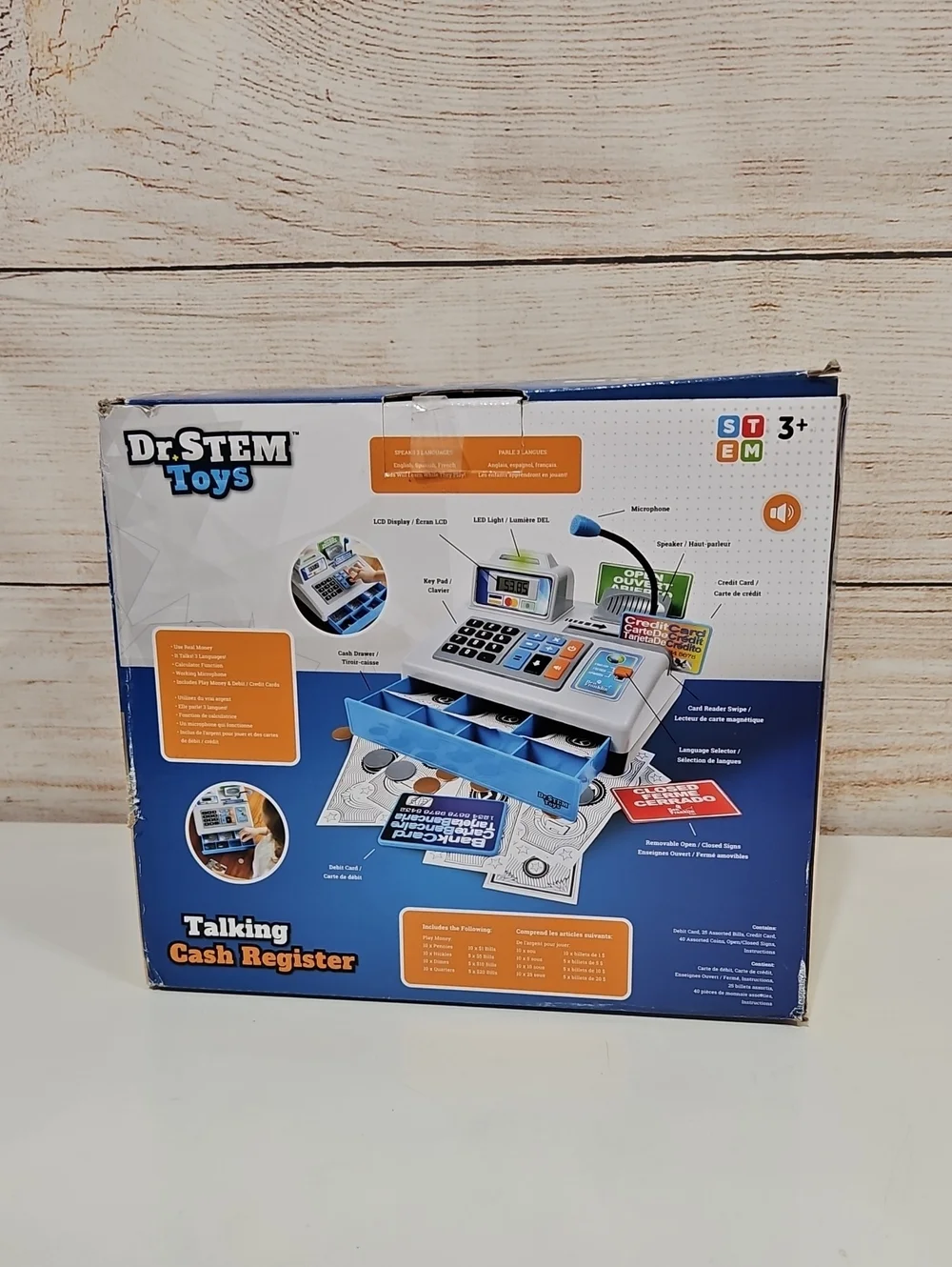New Dr. Stem Toys Talking Cash Register Toy - Silver, Blue, Black